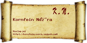Kornfein Nóra névjegykártya